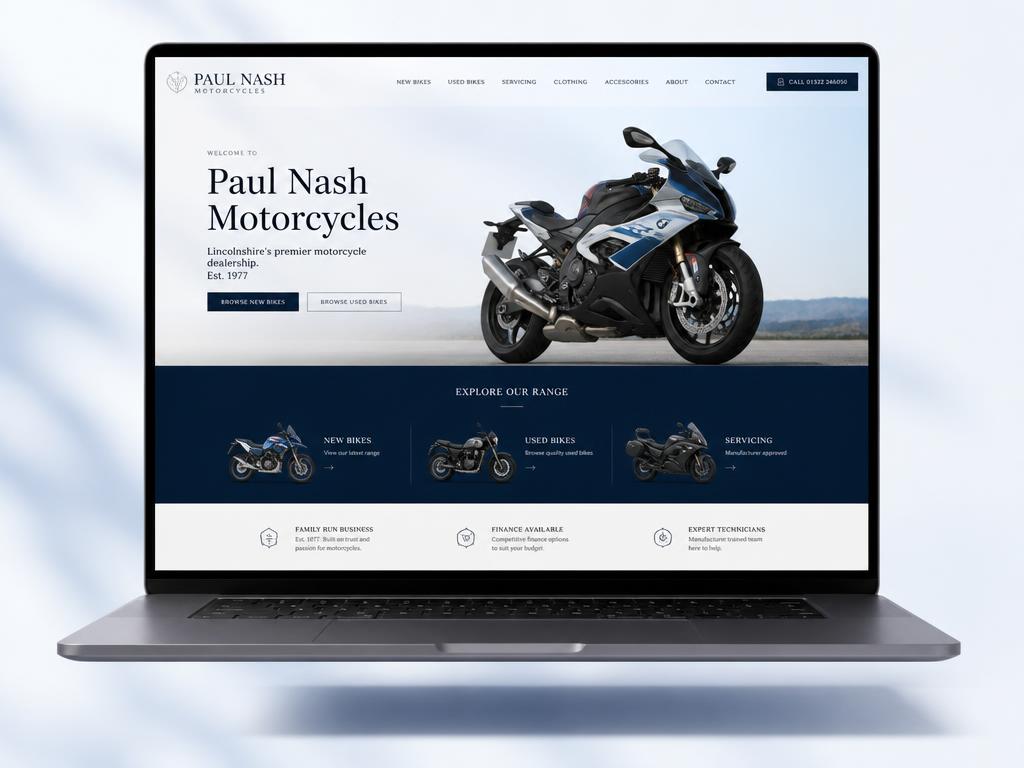 Paul Nash Motorcycles website preview
